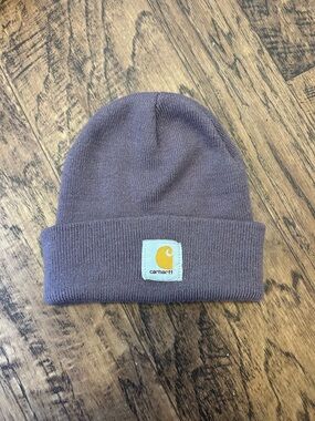 Carhartt Mauve Fold-Over Beanie with Logo Patch
